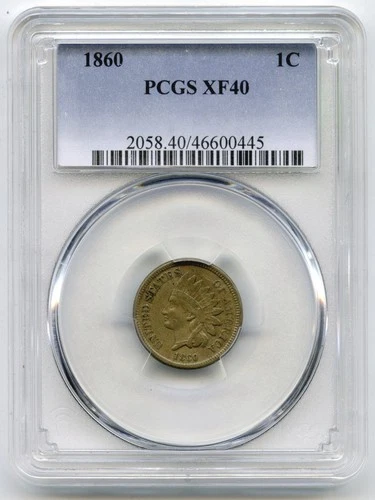 1860 Indian Head Cent Penny PCGS XF40 Certified - Q551