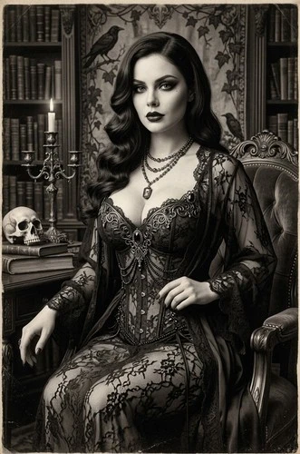Digital Image Picture Photo Vintage Gothic Pin-Up Glamour  Portrait - product listing photo