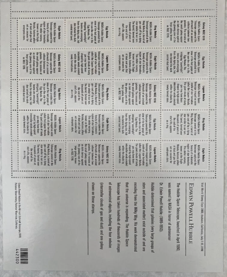 US Stamps 35 Sheets Space 1997/1999/2000/2003/2007/2021/2022 477 Stamps + 1 S/S - Image 3 of 4