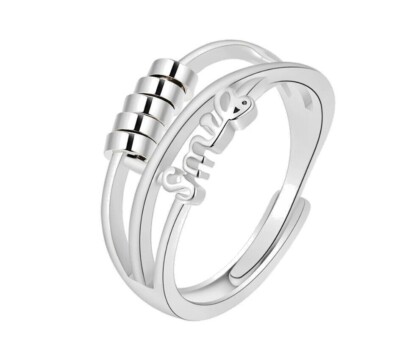 Angst Ring 925 Sterling Silber Relief Spinning Fidget Spinner | Unisex