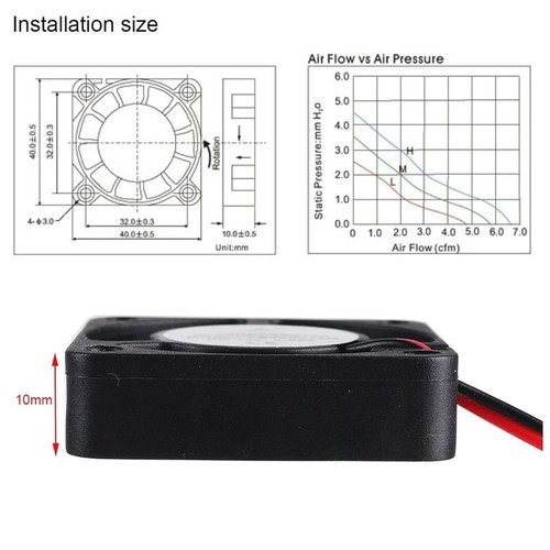 Makerfocus 4Pcs 3D Printer Fan 12V, 40Mm 12 Volt 0.08A DC Mini Quiet Cooling 40X - Afbeelding 5 van 9