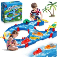 VATOS Water Toy For Kids 39pcs DIY Mini Water Park Toy On Table Or Lawn Beach Wa