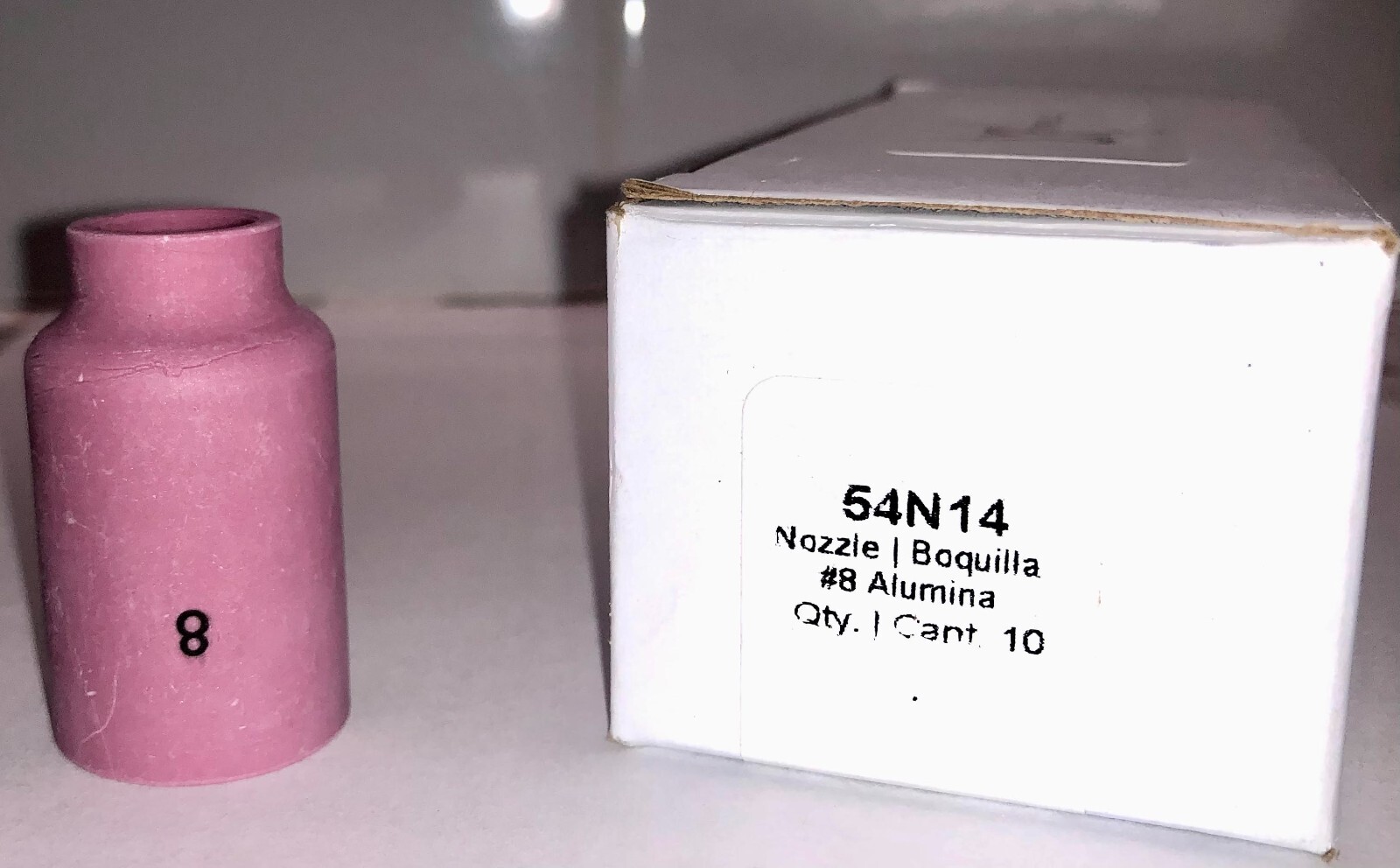 54N14 Ceramic Gas Lens Cup #8, Alumina Nozzle 1/2" Cup TIG 17, 18, 26 Qty 10