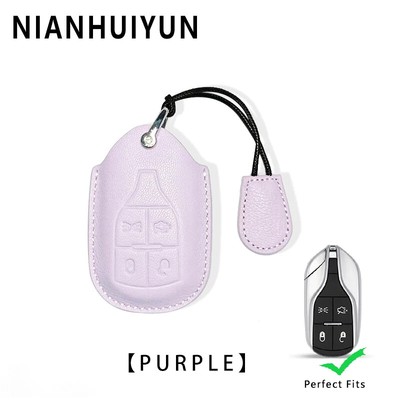 Leather Car Remote Key Case Cover Shell For Maserati Levante/President/Geberit 