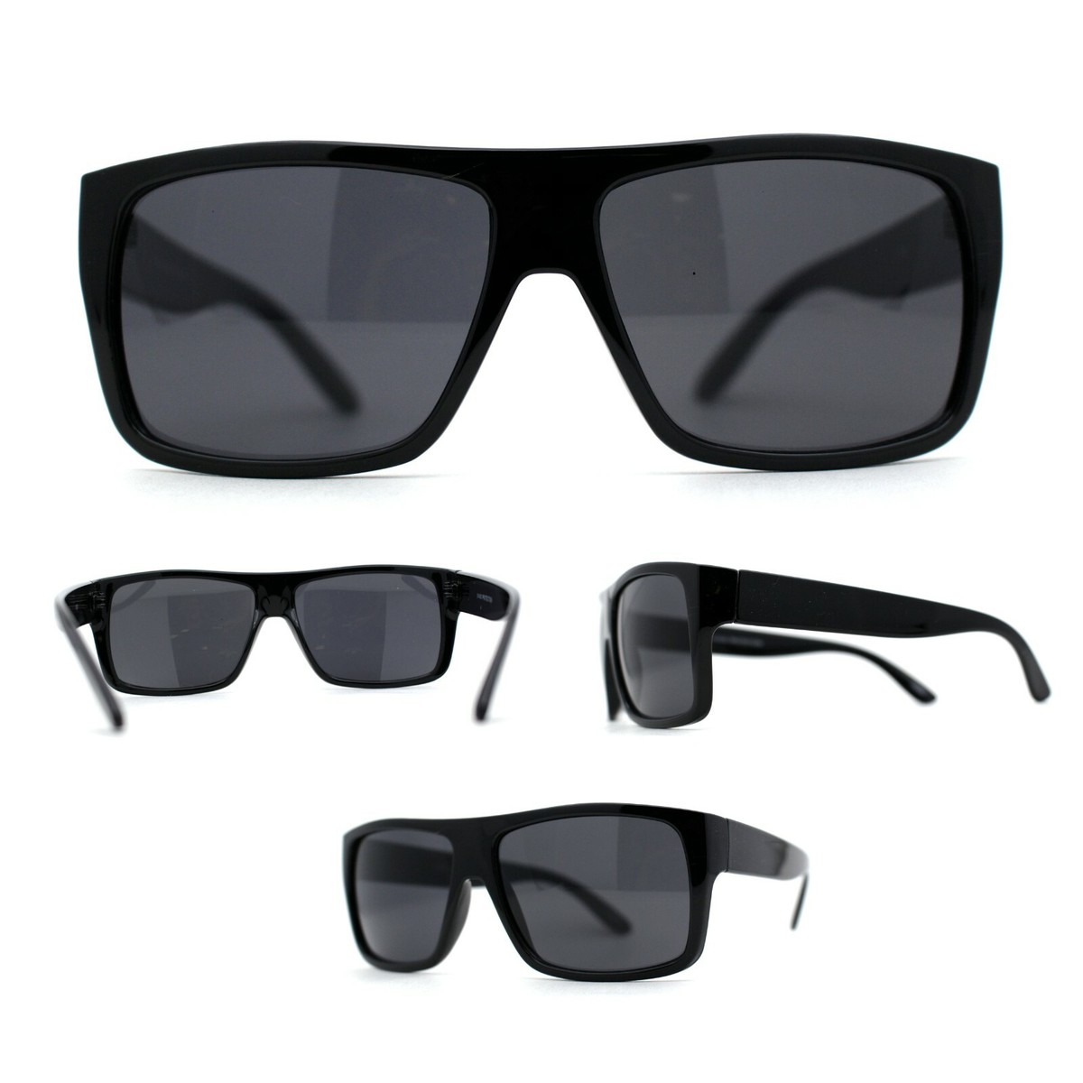 Mens 90s Classic Flat Top All Black Gangster Shade