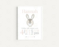 Customized New Baby Born Birth Details Wall Art Painting Gift for Newborn Baby