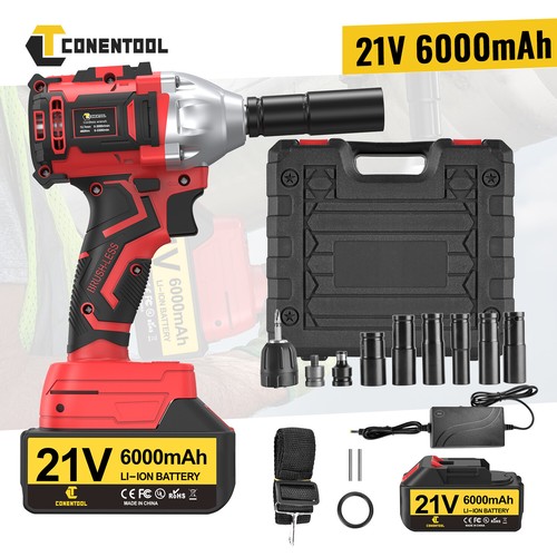 CONENTOOL 21V Cordless Impact Wrench 1/2" Driver Ratchet Rattle Nut Gun