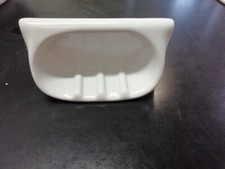 ACCESSORIO BAGNO IN CERAMICA BIANCA   DA INCOLLO  PORTA SAPONE