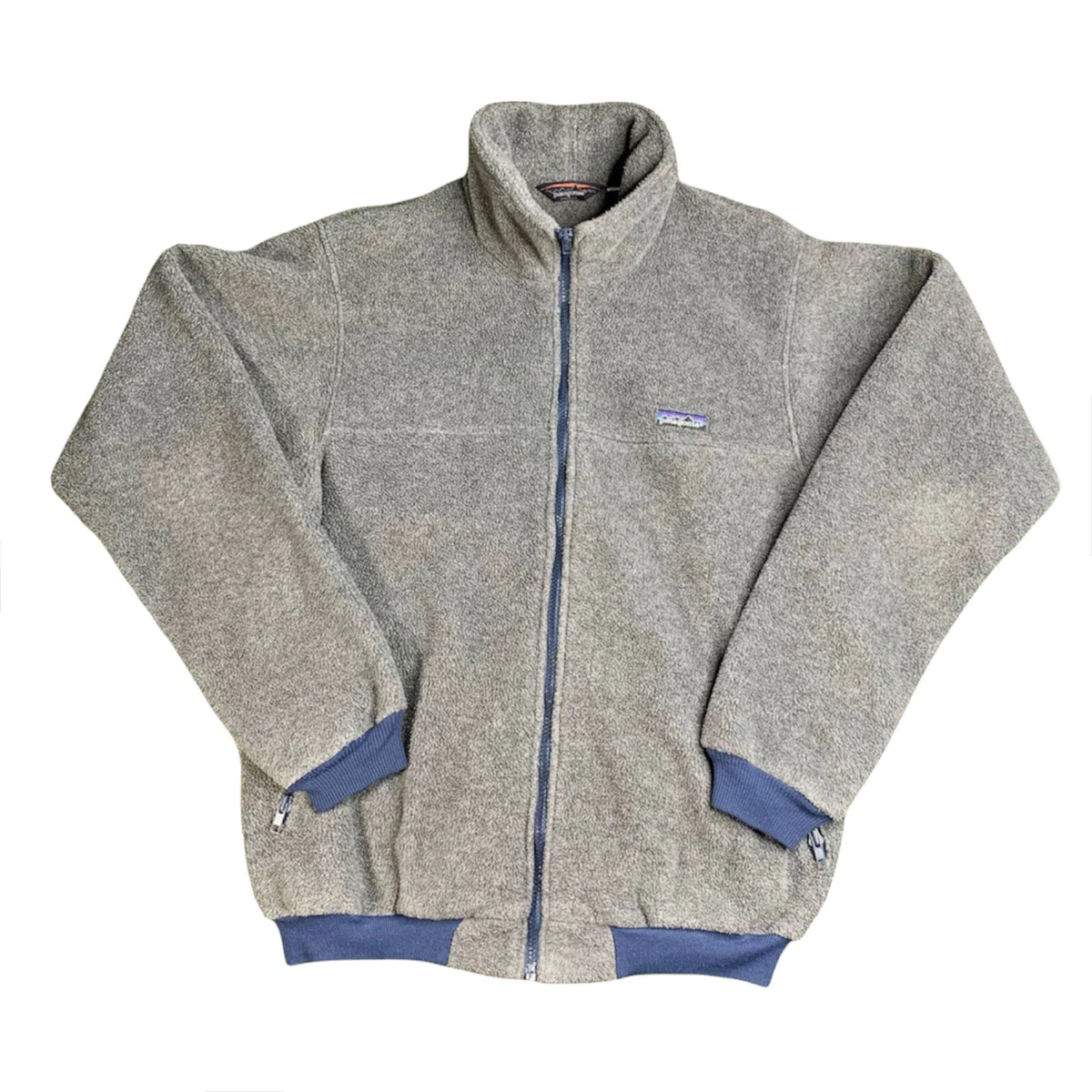 Vintage 80’s Patagonia Full Zip Fleece Jacket Made in USA Gray Size XL