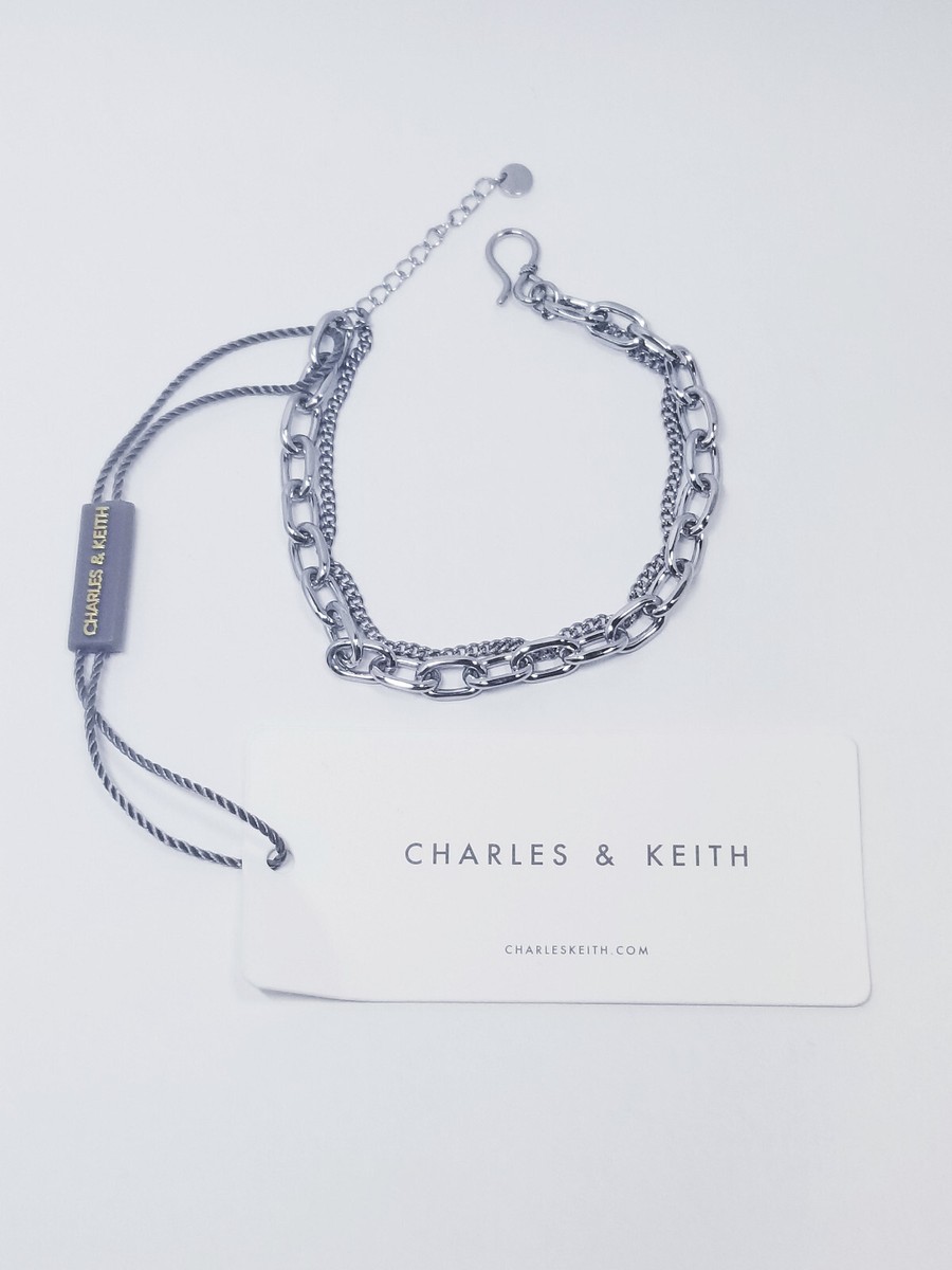 Charles & Keith Double Chain Bracelet - Silver | eBay