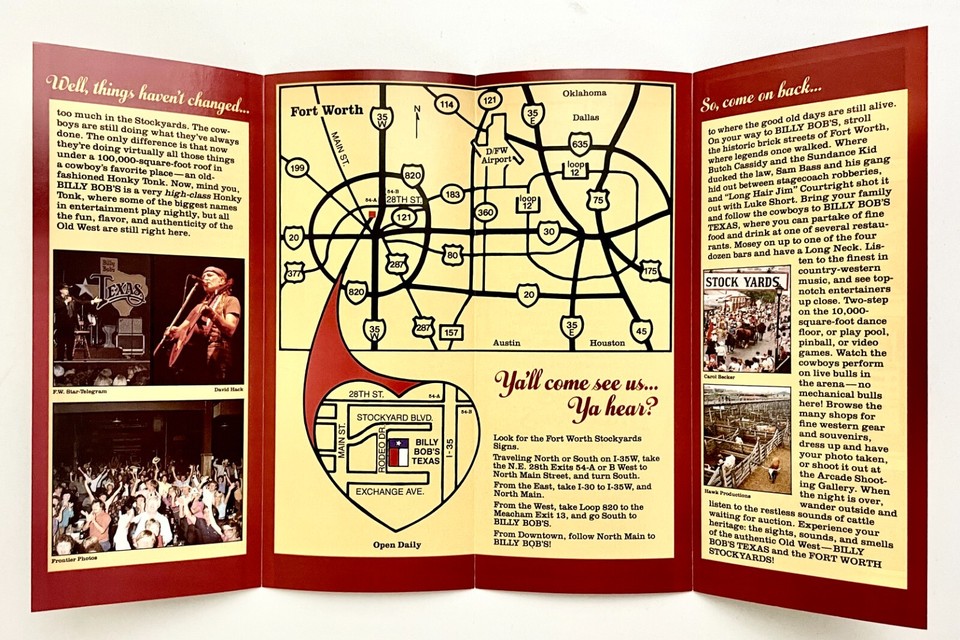 1970s Billy Bob's Texas Fort Worth Stockyards Dry Goods Vintage Travel