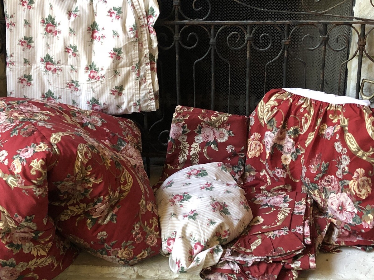 NEW RARE RALPH LAUREN *Danielle RED Floral FULL Double FITTED
