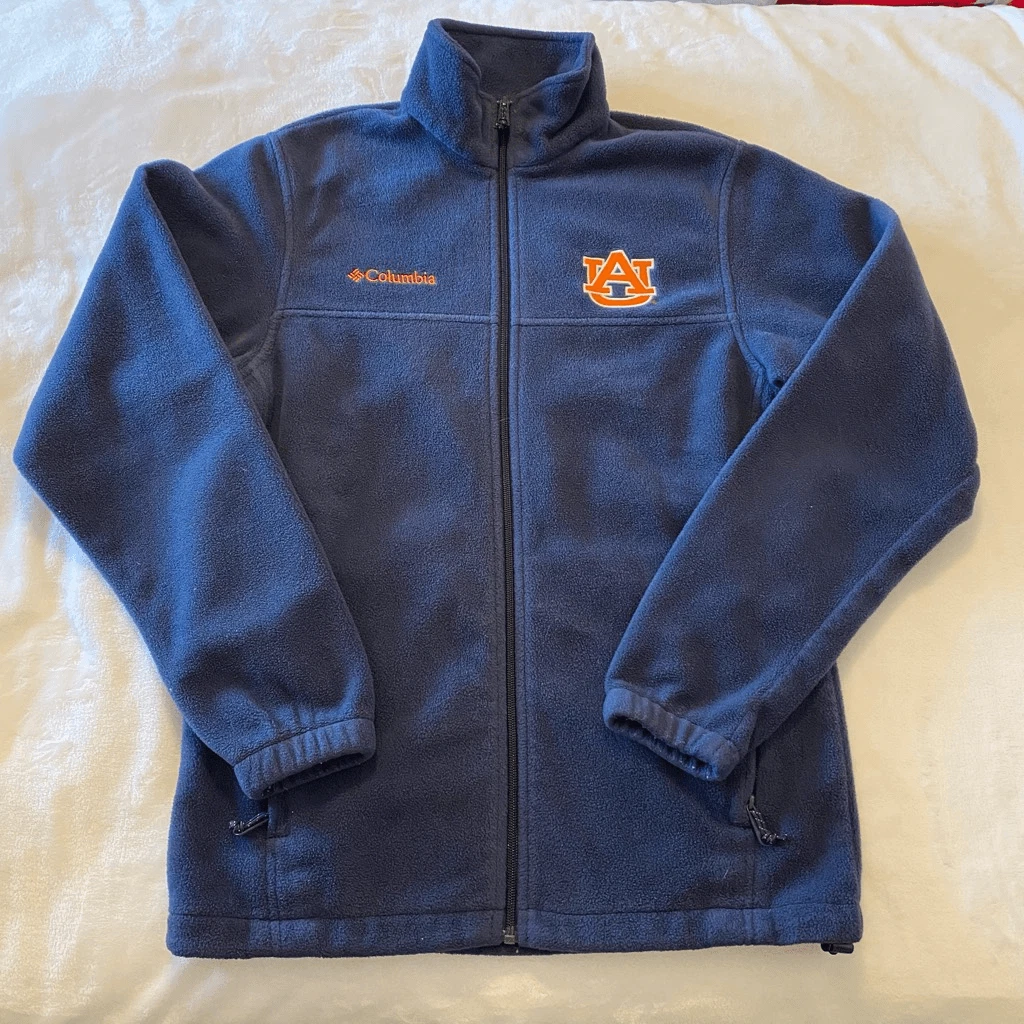 Columbia Men's Auburn Tigers Collegiate Flanker Fleece Jacket Navy Blue Small