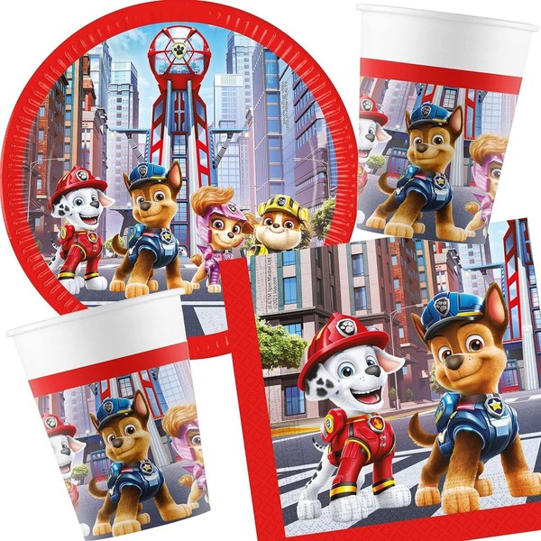 Paw Patrol Party: Teller Becher Servietten Ballons FüR 8 Kinder Kindergeburtstag-image