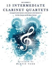 13 Intermediate Clarinet Quartets - Bb Clarinet 2