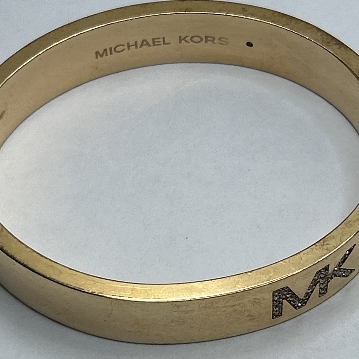 激安価格! Michael Kors Heather Crystal Pave Bracelet MK7074 Michael Kors Bracelet Rose Gold Logo Clasp Band Hinged MK