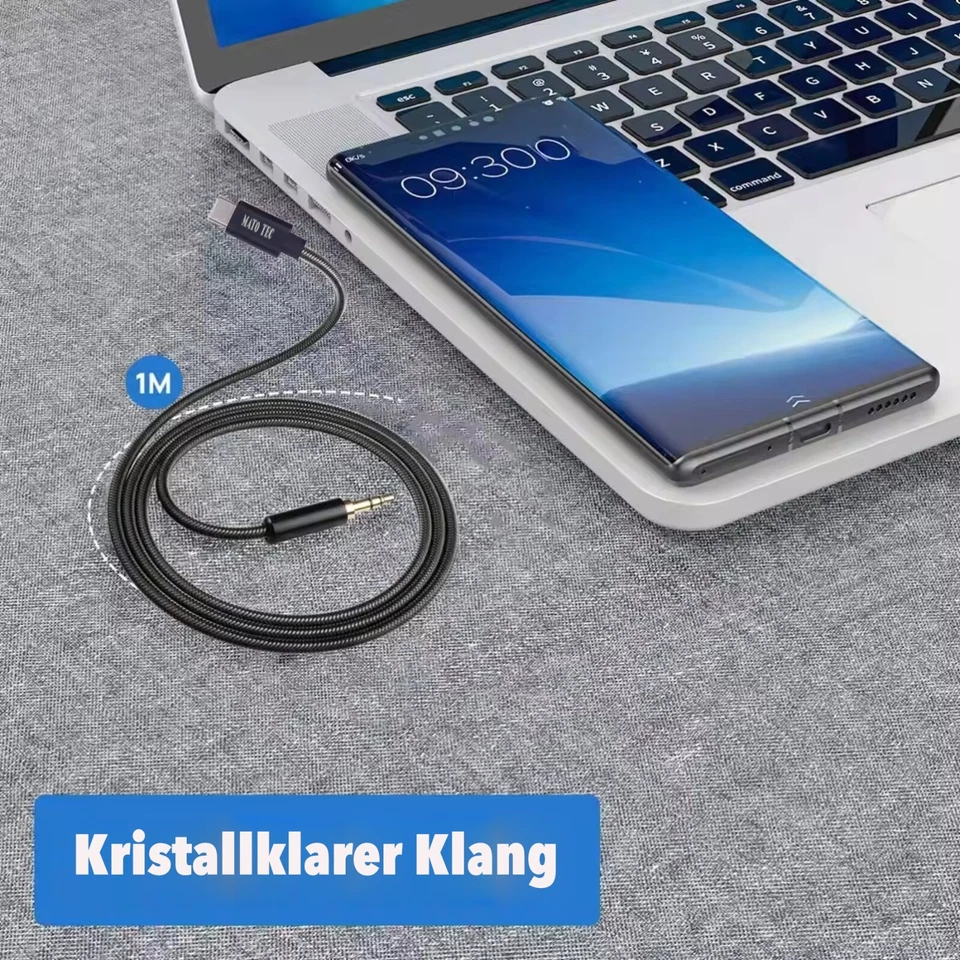 USB C Aux Kabel in Audio USB C Adapter Klinke 3,5mm für Samsung, Huawei, Xiaomi - Bild 2 von 4