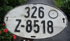 1960’s Vintage German Oval License Plate Germany