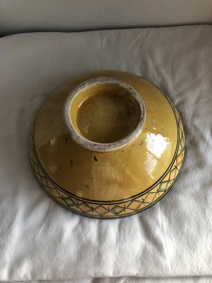 Tigela de servir de cerâmica marroquina artesanal - 10” CIR X 4” H em estado XLNT - Imagem 3 de 4