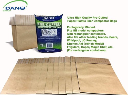 Trash Compactor Bags Fits for Whirlpool JC Penney Sears Pre Cuffed Paper 50 Pack - Picture 4 of 6