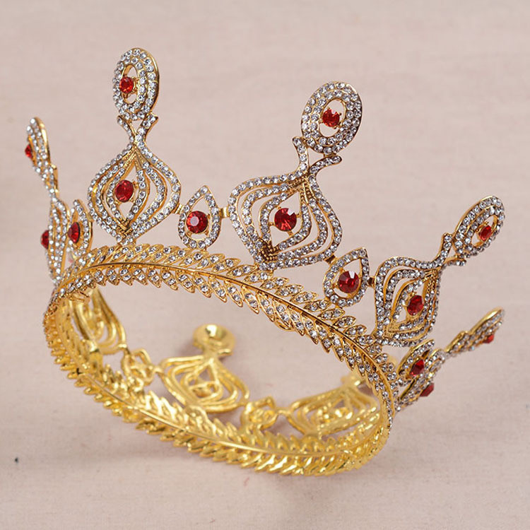 Vintage Rhinestone Tiara Set Gold Bridal Prom Crown Lot Regal Austrian Crystal Rhinestone Tiara Crown Prom Pageant  main image 4