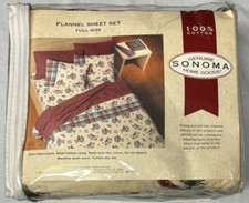 Kohl's Genuine Sonoma Home Goods Complete FULL Sheet Set 100 Cotton Flannel