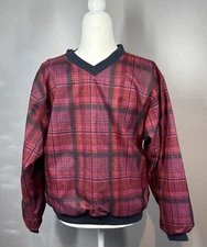 Vintage Forresters Jacket Mens M Plaid V-Neck Pullover Windbreaker Softshell 90s