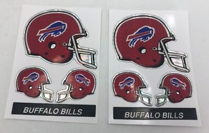 (6)x Buffalo Bills NFL Football Helmet Logo Hologram Card Stickers