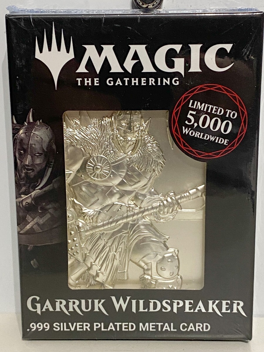 Magic The Gathering Garruk Wildspeaker Silver Plated Metal Card Limited Edition Magic The Gathering Garruk Wildspeaker Silver Plated Metal Card Limited Edition