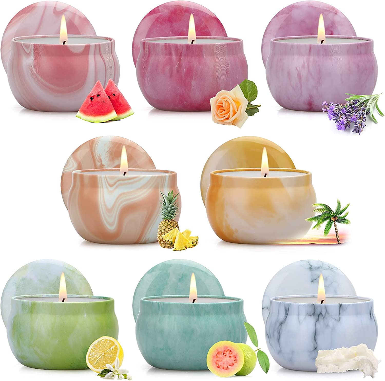 8-Pack Soy Scented Candles for Women, Perfect Home Aroma Gifts