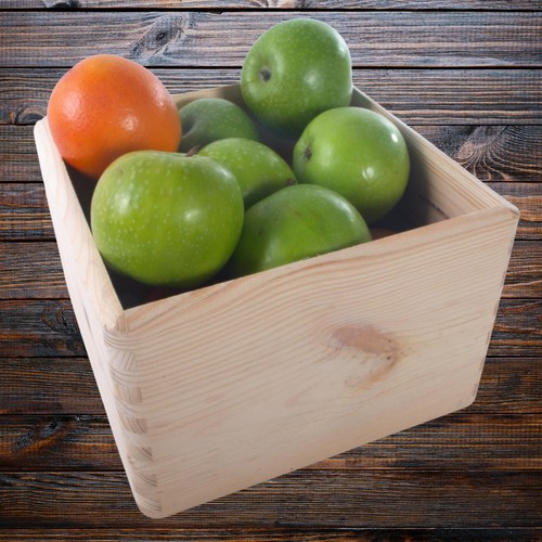 Wooden Square Storage Crate Box Non-lidded Kitchen Container Organiser 20x20 cm - Picture 2 of 7