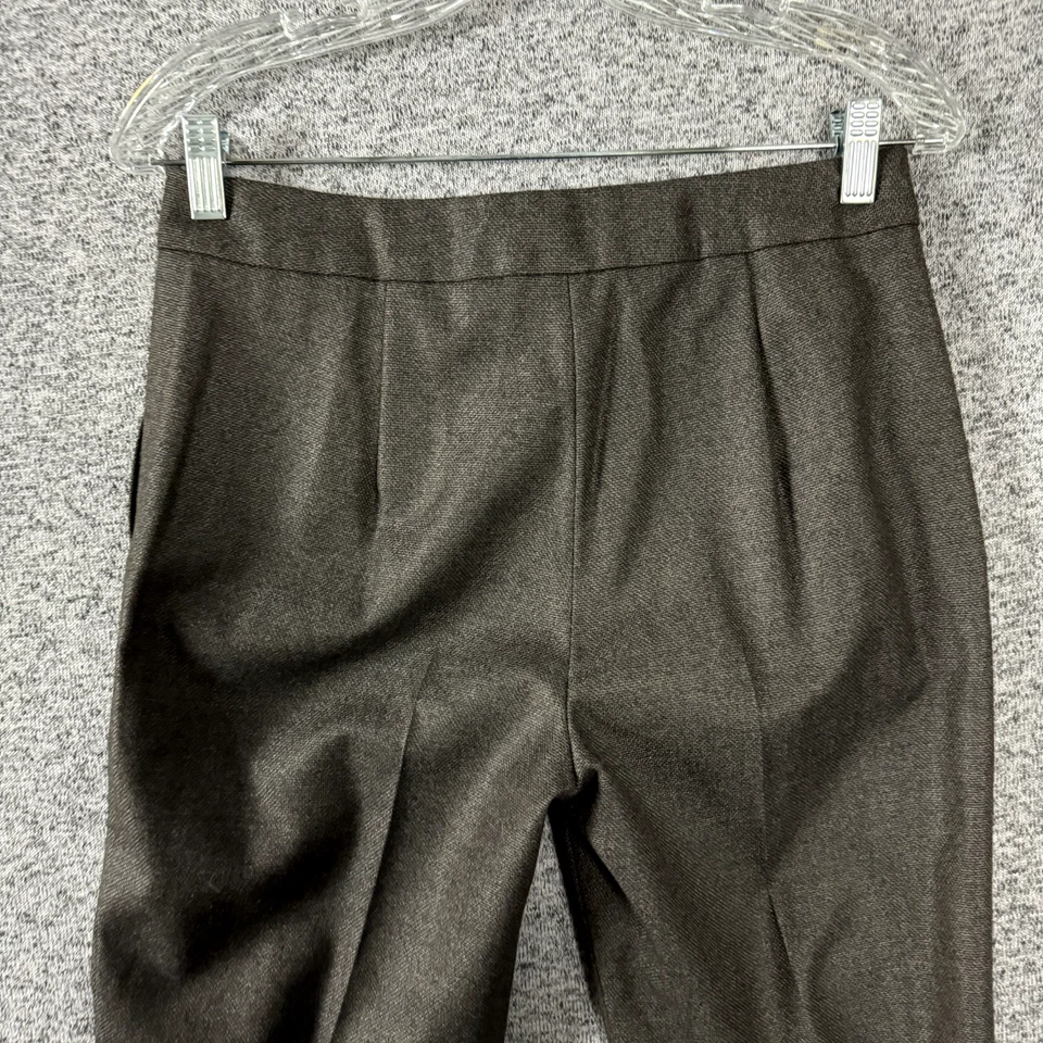 Женские брюки Max Mara размер 4 коричневые шерстяная смесь прямые штанины плоские спереди - Изображение 4 из 4