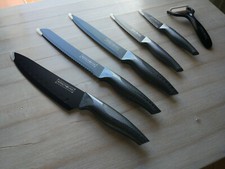 COLTELLI DA CUCINA PROFESSIONALE CHEF ACCIAIO INOX COMPLETO 6 PEZZI