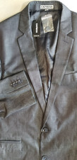 EXPRESS Men Photographer Fitted 2 Button Blazer Jacket Sport Coat - 40L Gray NEW