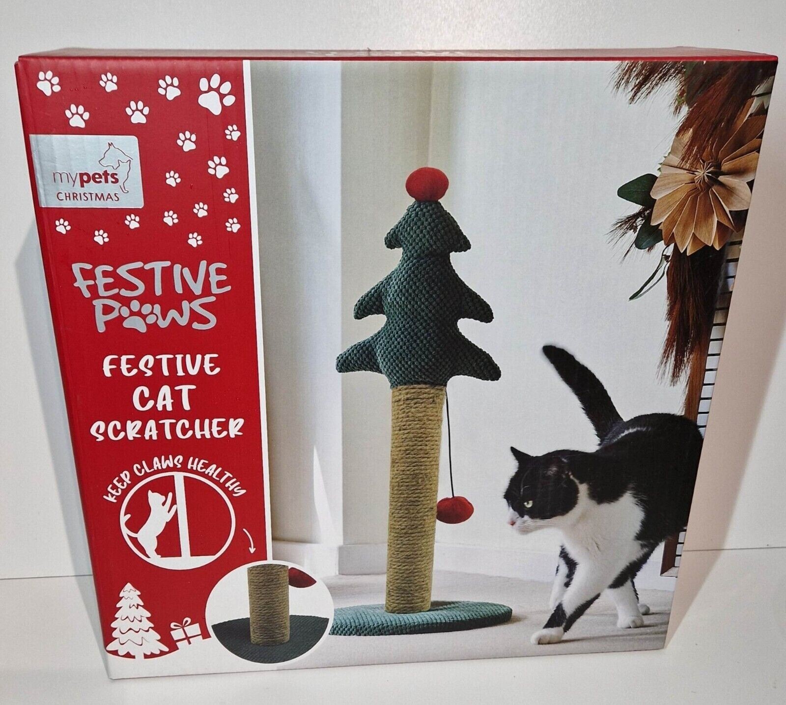 MyPets Christmas Festive Paws Festive Cat Kitten Scratcher Keep Claws