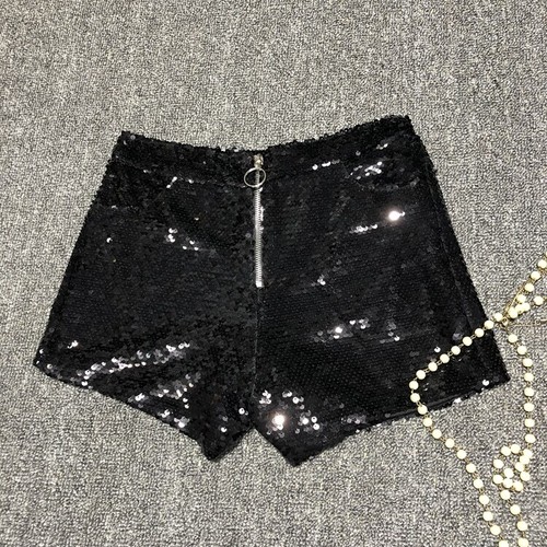 1PC Women Sequin Shiny Shorts Hot Pants Mini Stretch Dance Zipper High Waist New - Picture 6 of 9