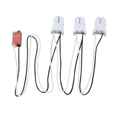 NEW Keystone KT-SOCKET-T8-U-T-3-W 3 Light Wiring Harness, T8