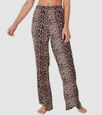  56 Onzie Womens Brown Pull-on Leopard Print Pants Size S/M