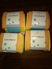 4-4 pcs Household Cleaning Sponges Colored Sponge Scouring Pad Kitchen