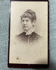 Victorian Era 1885 Named Woman mourning Dress CDV Antique Photo Fashion