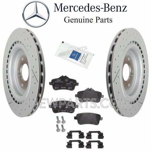 For Mercedes R172 SLK GLA C117 CLA Rear Brake Pad Set & 2 Disc Rotors