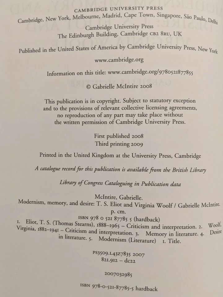 Modernism, Memory, and Desire: T. S. Eliot and Virginia Woolf - Image 4 of 4