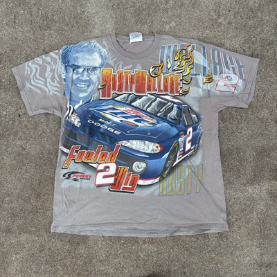 Vintage 2000s Rusty Wallace Nascar XL T-shirtVintage Gray All Over Print