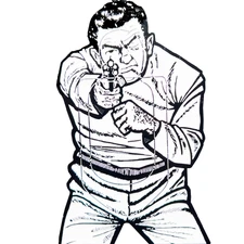 EL14-017 Bad Guy target keychain range firearms instructor challenge coin style