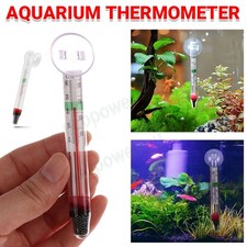 Aquarium Thermometer Meter Fish Tank Water Temperature With Suction Cup Glass-!