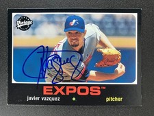 Javier Vazquez 2002 UD Vintage Expos In Person IP TTM Signed Auto Autograph