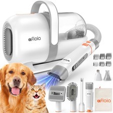 Afloia 6-in-1 Dog Grooming Kit, Pet Vacuum for Medium, White