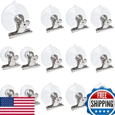 Sankoly 12x Clear Suction Cup Clips Sucker Pads Hanging Home Office Accessories