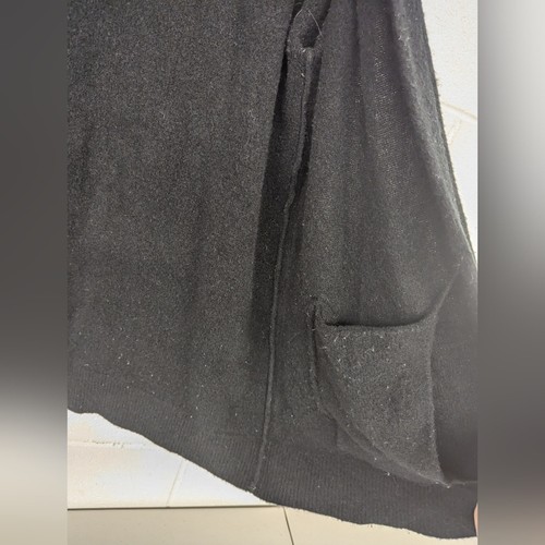 Ann Taylor Szl Noir Très Doux Cardigan Laine Pull Ouvert Avant - Photo 5 sur 7
