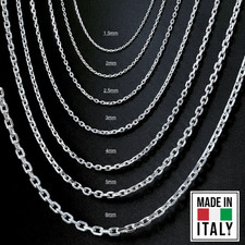 925 Sterling Silver Italian Anchor Forzatina Cable Chain Necklace Bracelet Italy